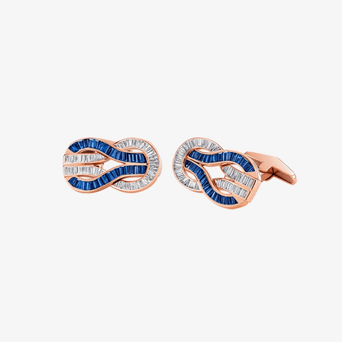 Alaghband Navy Cufflinks with Blue Sapphires & Diamonds - Alaghband Jewelry