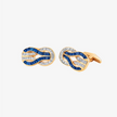 Alaghband Navy Cufflinks with Blue Sapphires & Diamonds