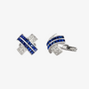 Alaghband Cross Cufflinks with Blue Sapphires & Diamonds