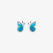 Alaghband Butterfly Stud Earrings with Turquoise and Diamonds