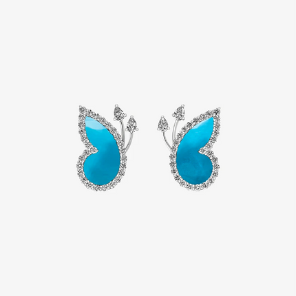 Alaghband Butterfly Stud Earrings with Turquoise