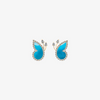Alaghband Butterfly Stud Earrings with Turquoise and Diamonds