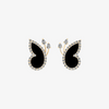 Alaghband Butterfly Stud Earrings with Onyx