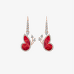 Alaghband Butterfly Drop Earrings with Coral