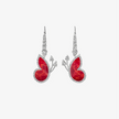 Alaghband Butterfly Drop Earrings with Coral