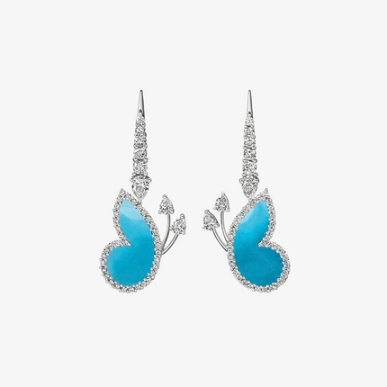 Alaghband Butterfly Drop Earrings with Turquoise