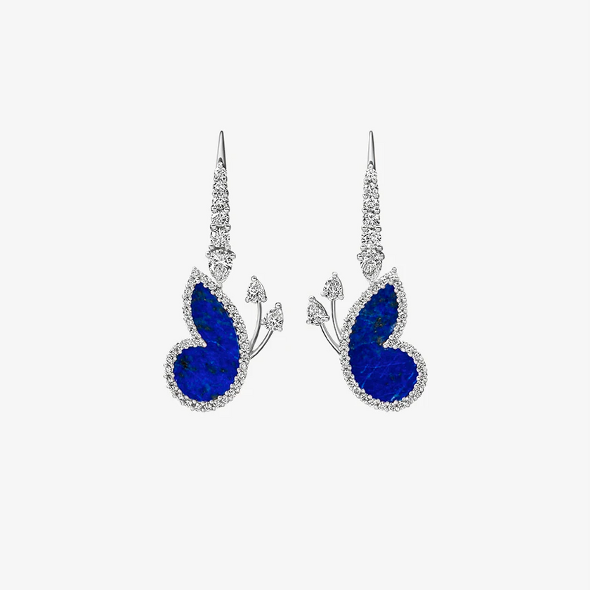 Alaghband Butterfly Drop Earrings with Lapis Lazuli