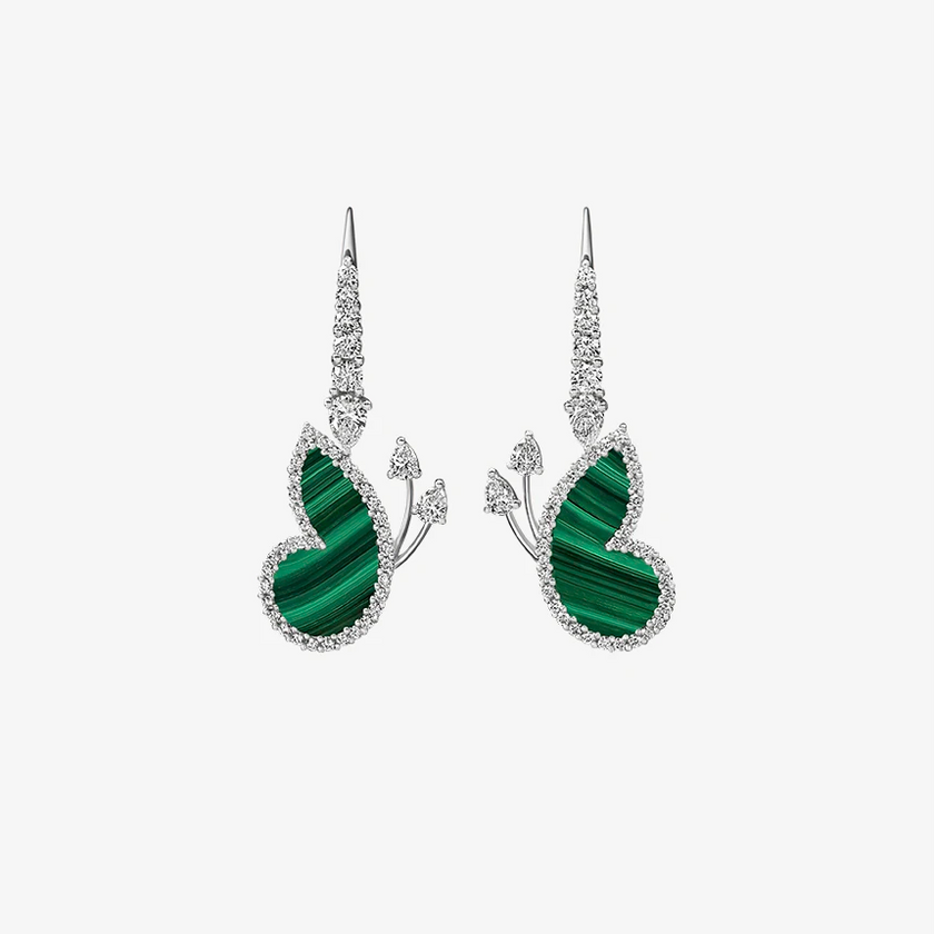 Alaghband Butterfly Drop Earrings with Malachite