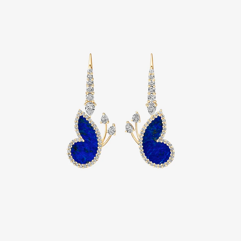 Alaghband Butterfly Drop Earrings with Lapis Lazuli