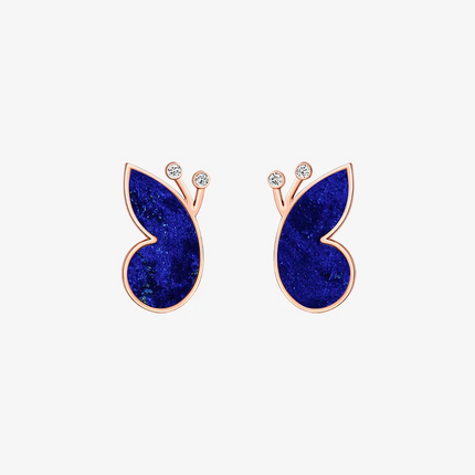 Alaghband Butterfly Stud Earrings with Lapis Lazuli