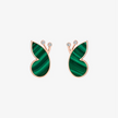 Alaghband Butterfly Stud Earrings with Malachite