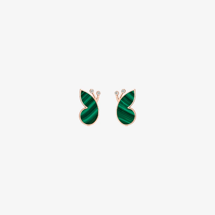 Alaghband Butterfly Stud Earrings with Malachite - Alaghband Jewelry