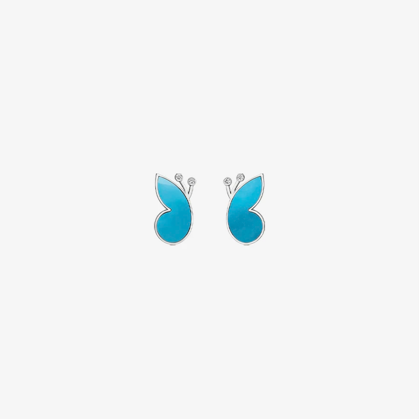Alaghband Butterfly Stud Earrings with Turquoise
