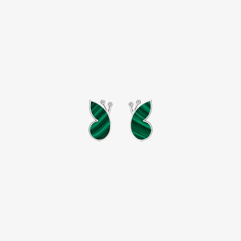 Alaghband Butterfly Stud Earrings with Malachite