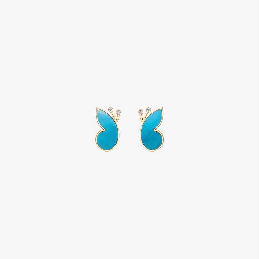 Alaghband Butterfly Stud Earrings with Turquoise