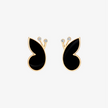 Alaghband Butterfly Stud Earrings with Onyx