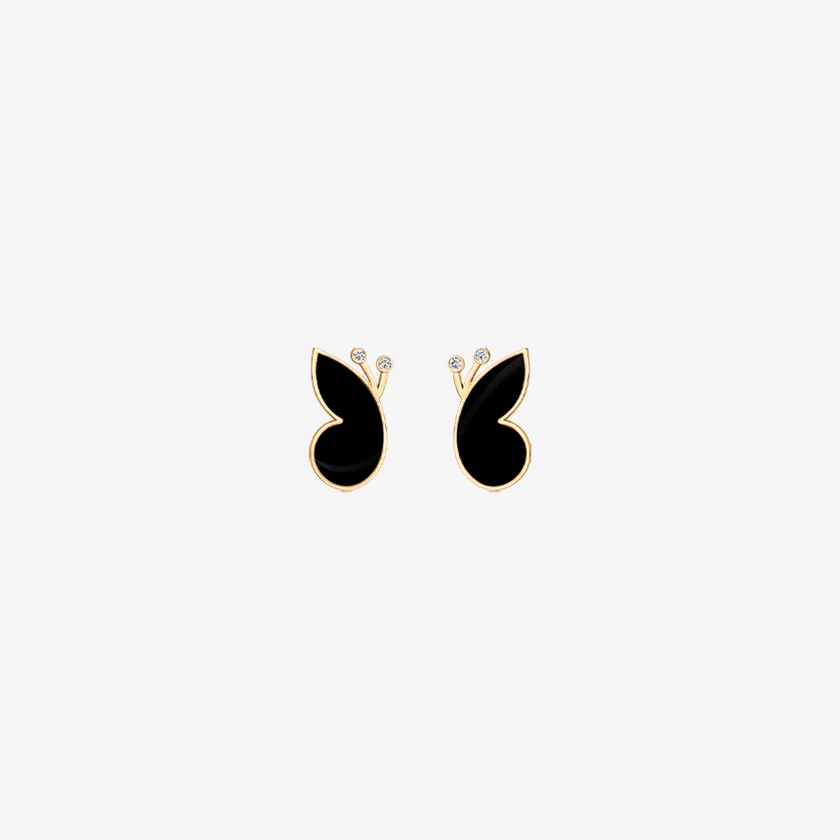 Alaghband Butterfly Stud Earrings with Onyx - Alaghband Jewelry