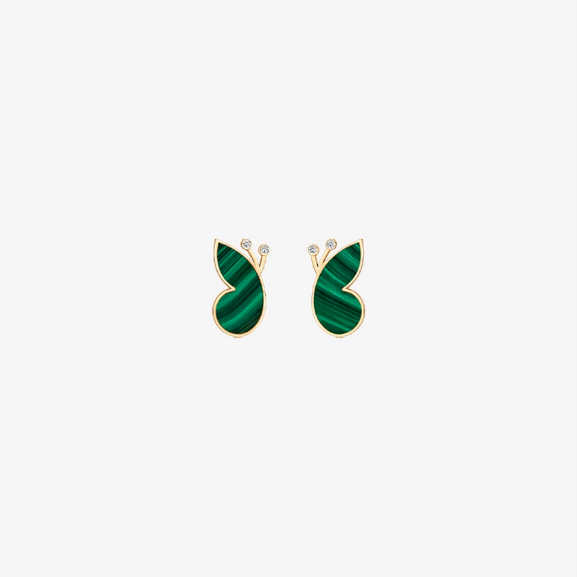 Alaghband Butterfly Stud Earrings with Malachite