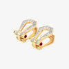 Alaghband Kite Drop Earrings with Baguette Cut Diamonds and Ruby Pins