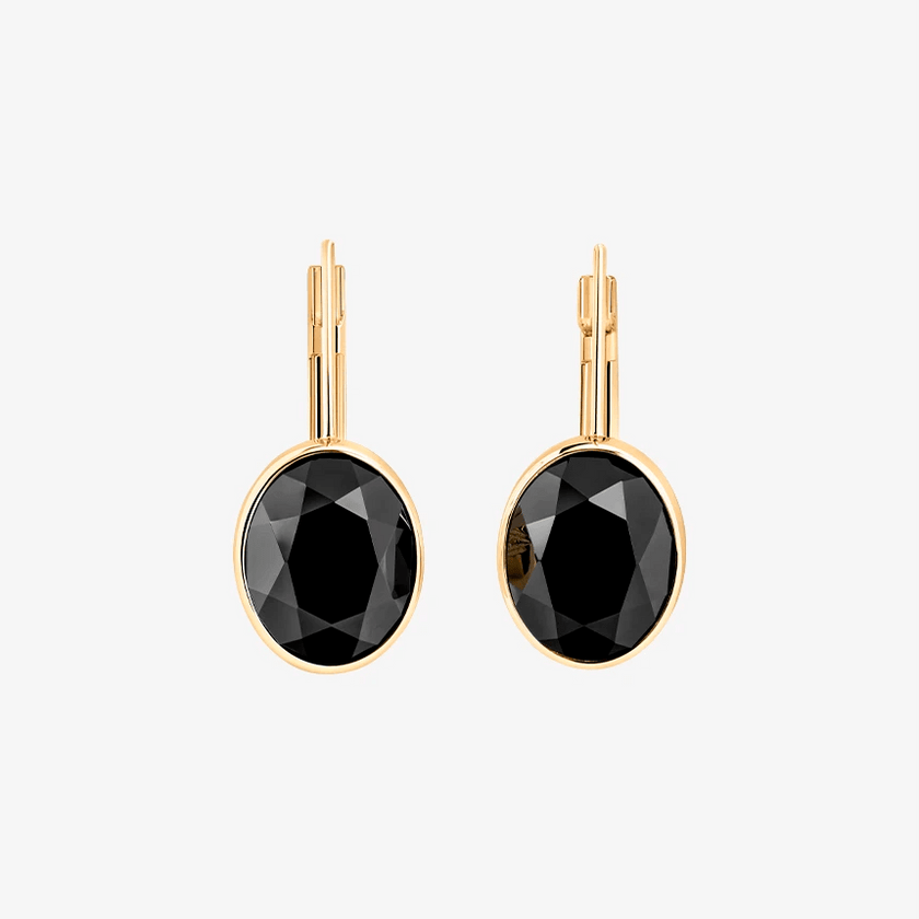 Alaghband Pyramid Drop Earrings with Onyx - Alaghband Jewelry