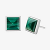 Alaghband Pyramid Square Stud Earrings with Malachite