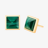 Alaghband Pyramid Square Stud Earrings with Malachite