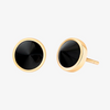 Alaghband Pyramid Round Stud Earrings with Onyx