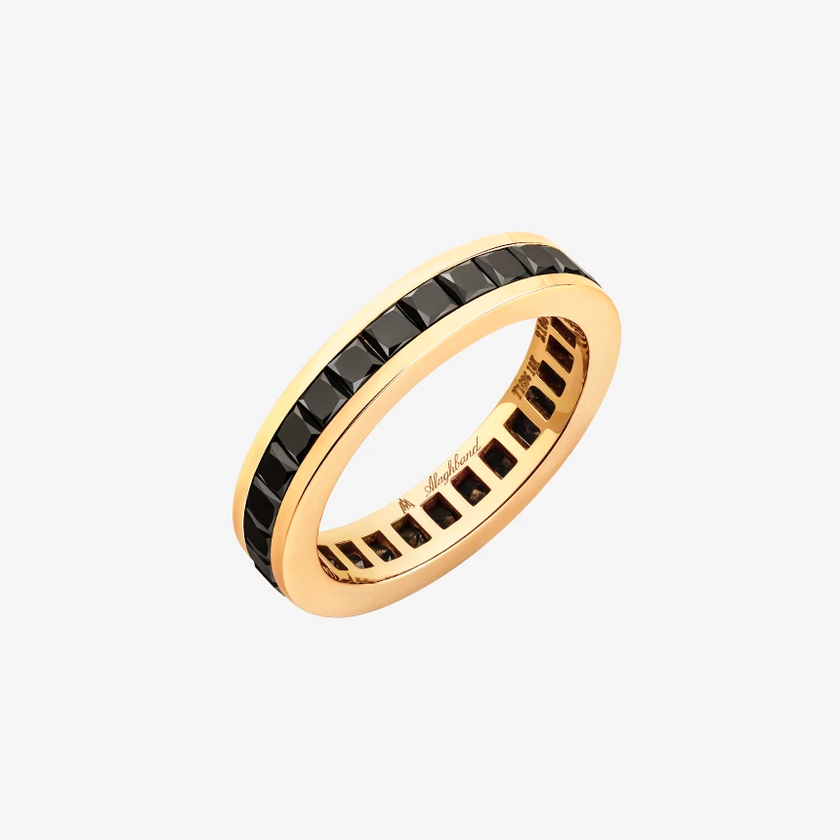Alaghband Eternity Ring for Men with Black Diamonds