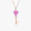 Alaghband Heart Key Pendant with Pink Sapphires