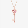 Alaghband Heart Key Pendant with Pink Sapphires