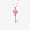 Alaghband Heart Key Pendant with Pink Sapphires