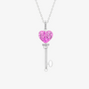 Alaghband Heart Key Pendant with Pink Sapphires