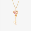 Alaghband Heart Key Pendant with Pink Sapphires