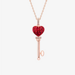 Alaghband Heart Key Pendant with Rubies