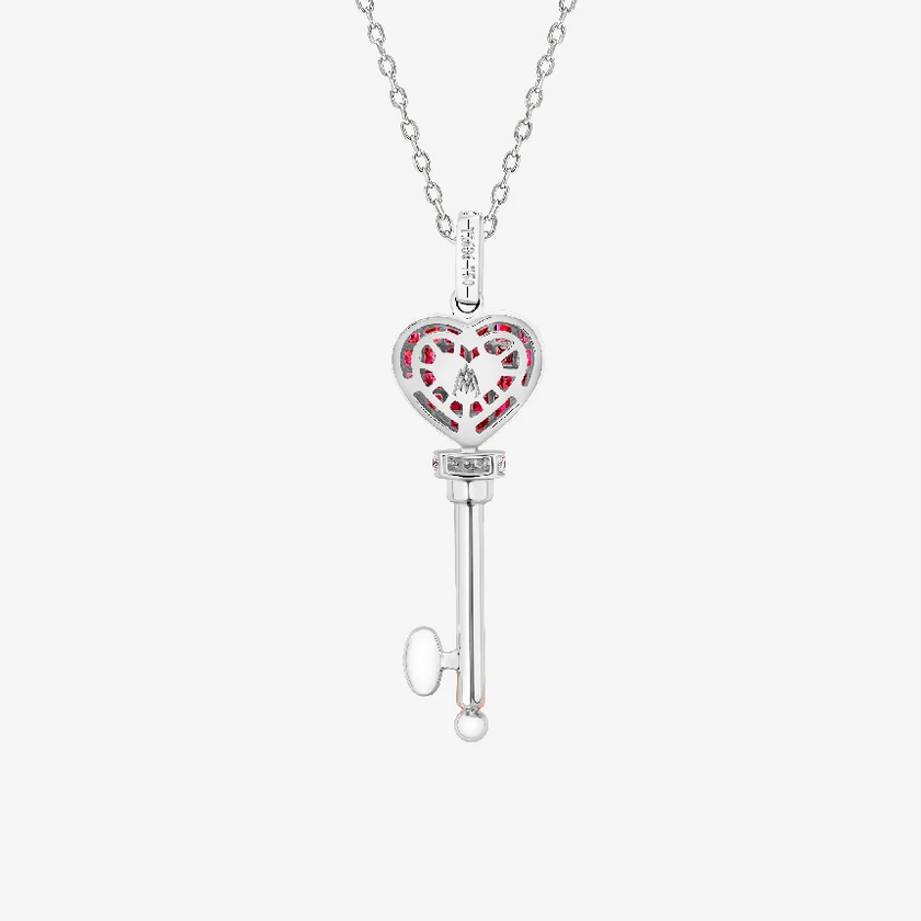 Alaghband Heart Key Pendant with Rubies