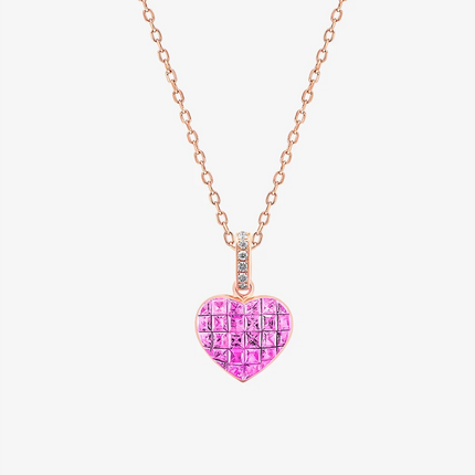 Alaghband Heart Pendant with Pink Sapphires