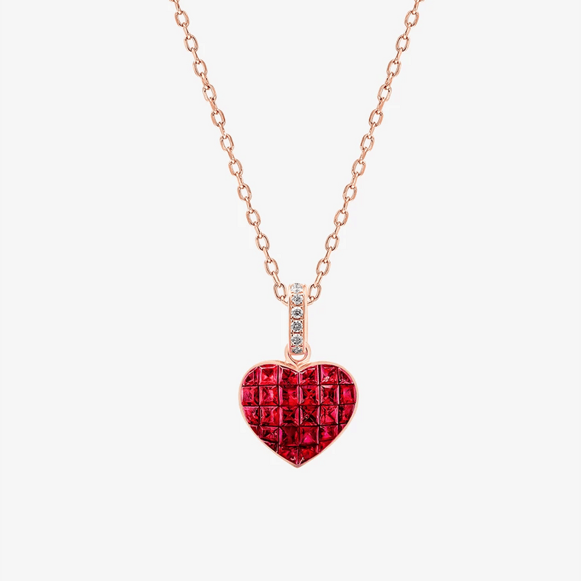 Alaghband Heart Pendant with Rubies - Alaghband Jewelry