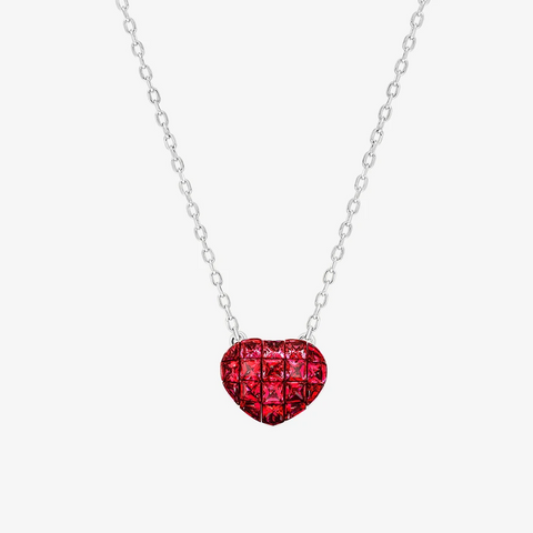 Alaghband Heart Necklace with Rubies