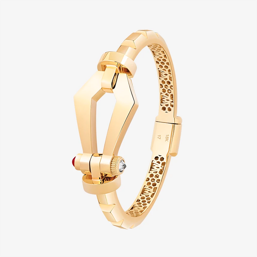 Alaghband Kite-Chocolate Bangle with Ruby Pin