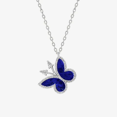 Alaghband Angled Butterfly Necklace with Lapis Lazuli