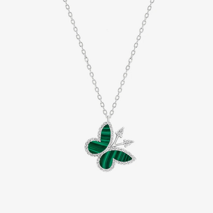 Alaghband Angled Butterfly Necklace with Malachite