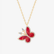 Alaghband Angled Butterfly Necklace with Coral