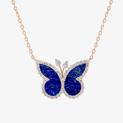 Alaghband Butterfly Necklace with Lapis Lazuli