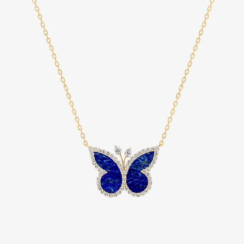 Alaghband Butterfly Necklace with Lapis Lazuli