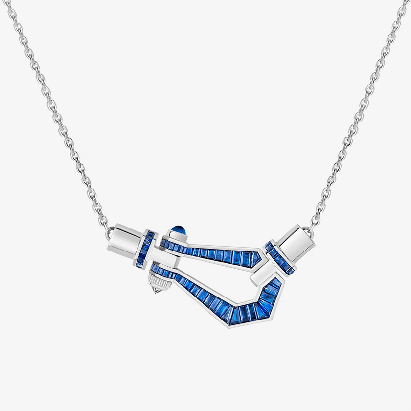 Alaghband Kite Necklace with Blue Sapphires, Medium - Alaghband Jewelry