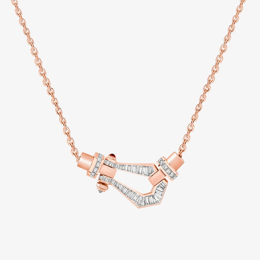 Alaghband Kite Necklace with Baguette Cut Diamonds and Ruby Pin, Small - Alaghband Jewelry