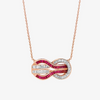 Alaghband Navy Necklace with Rubies and Diamonds