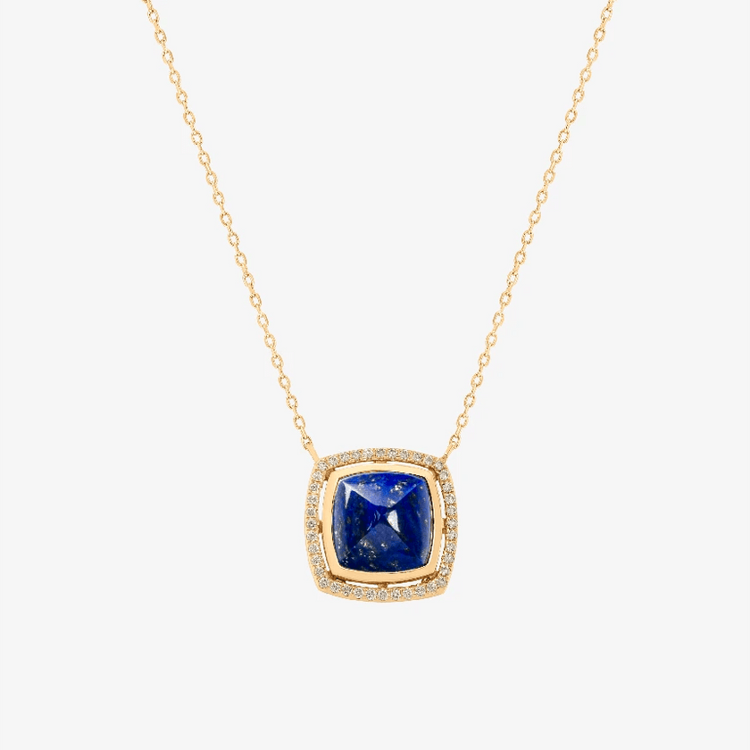 Alaghband Pyramid Necklace with Lapis Lazuli - Alaghband Jewelry