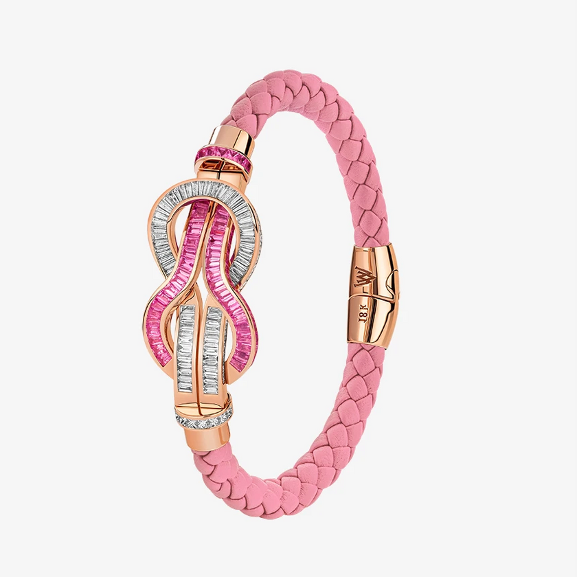 Alaghband Navy Bracelet with Pink Sapphires and Diamonds, Large