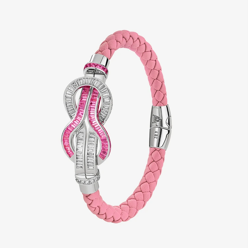 Alaghband Navy Bracelet with Pink Sapphires and Diamonds, Large